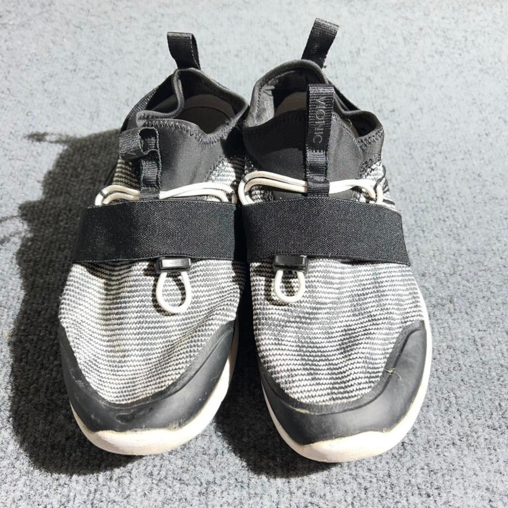 Vionic Womens 8.5 Black White Knit Slip On Walking Shoes Sneakers LC:07-2019